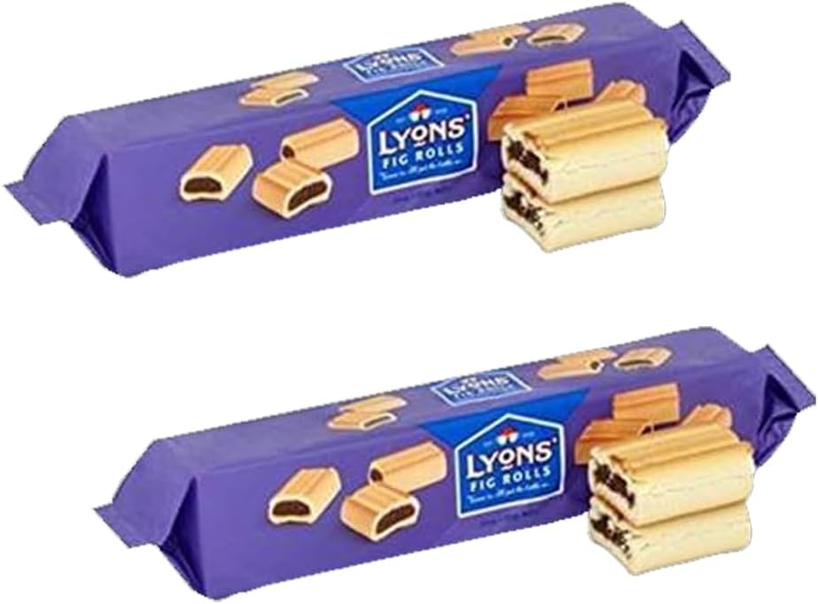 Lyons Fig Rolls 200g (2 Pack) | Premium product | Suitable for vegetarians | No artificial colours or flavours, Vegetarian