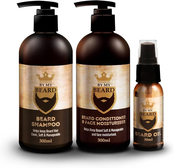 Triple Pack - BE MY BEARD Beard Shampoo/Conditioner and Face Moisturiser Oil Complete Triple Pack